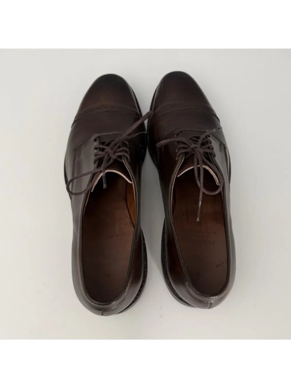 Allen Edmonds Fifth Avenue Leather Cap Toe Oxfords Brown (7485) Sz 9 D